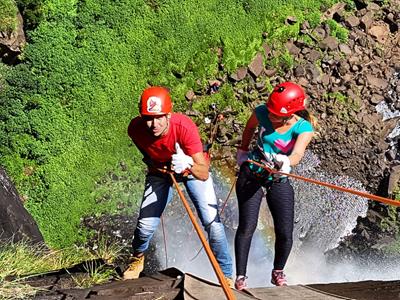 Realizado Rappel na Cascata do Avencal 40