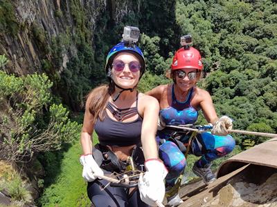 Realizado Rappel e Tirolesa na Cascata do Avencal 27